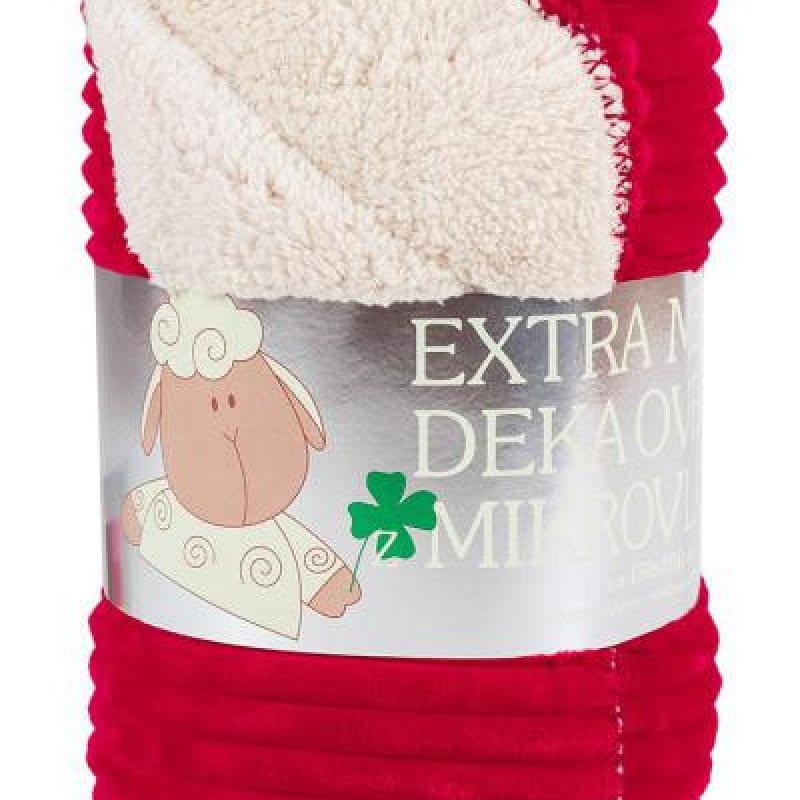 Deka Ovečka manžestr červená 150x200