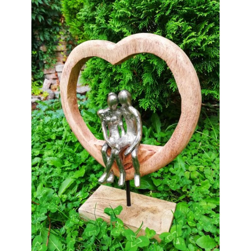 Dekorace mango dřevo Milenci