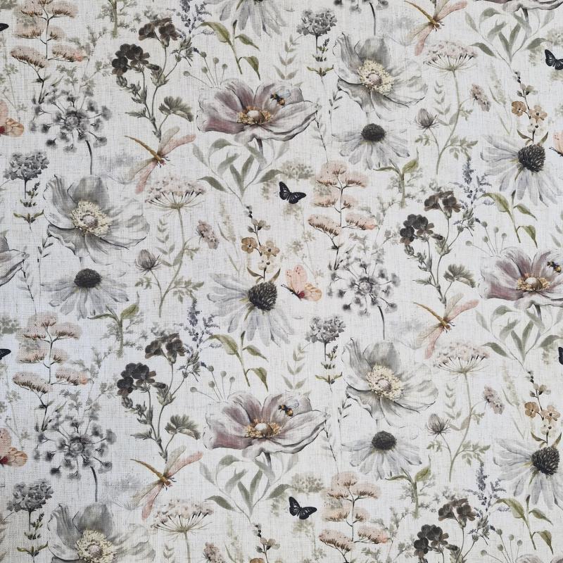 Dekorační látka Lino luční květy