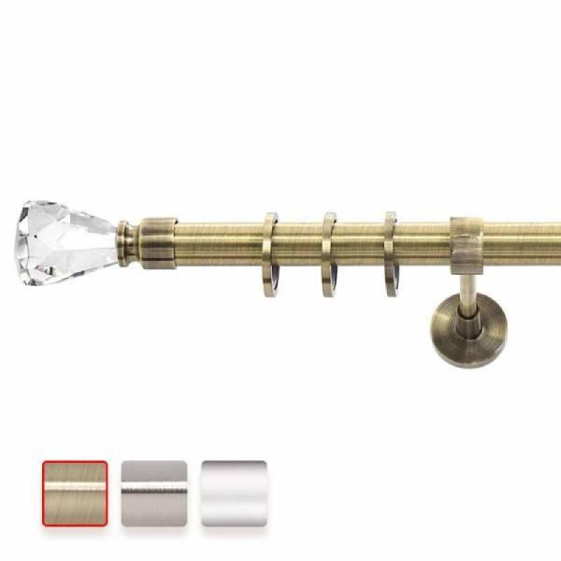 Kovová dvougarnýž Ø25 s oboustrannou koncovkou KRYSTAL . 