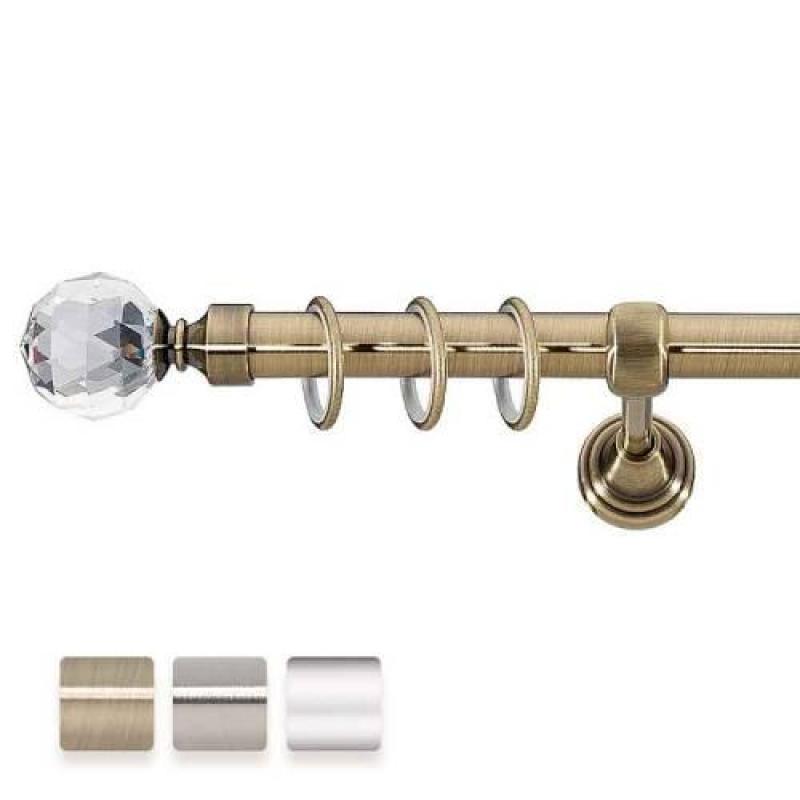 Kovová garnýž Ø19 s oboustrannou koncovkou KRYSTAL . 