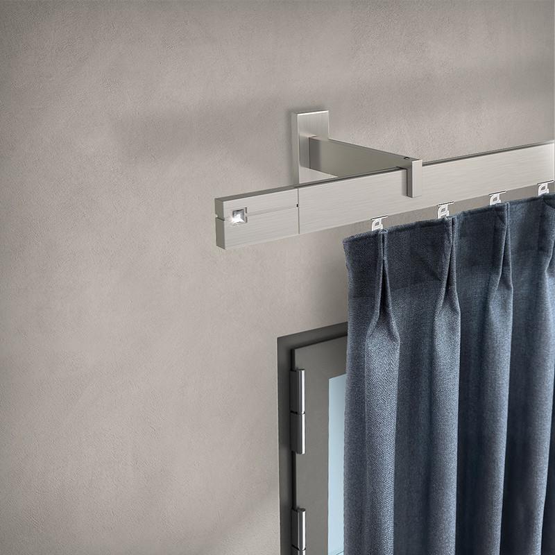 Moderní kovová garnýž Square line KRYSTAL jednořadá