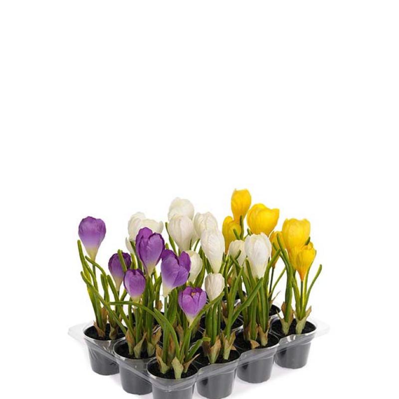 Umělá květina Krokus mini fialový 20cm