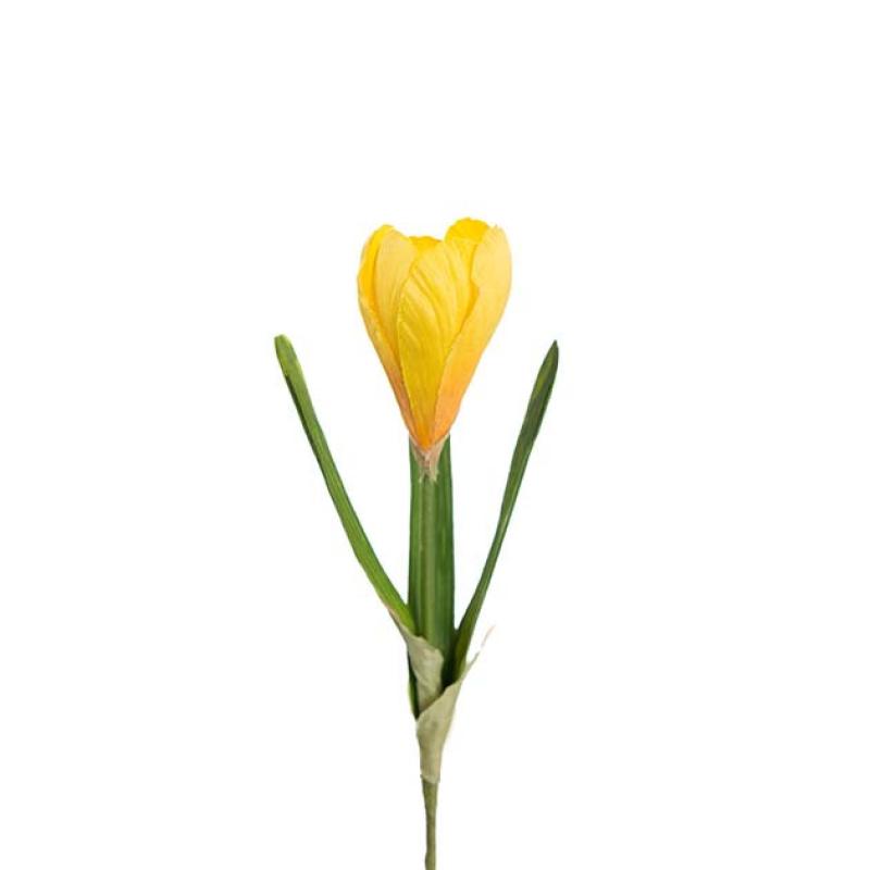 Umělá květina Krokus žlutý 22cm