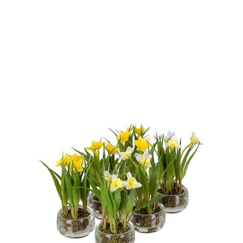 Umělá květina Narcis mini žlutý 10cm