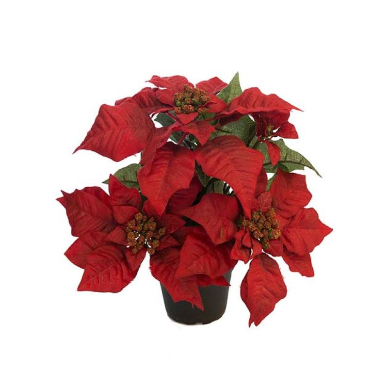 Umělá květina Vánoční hvězda červená 35cm