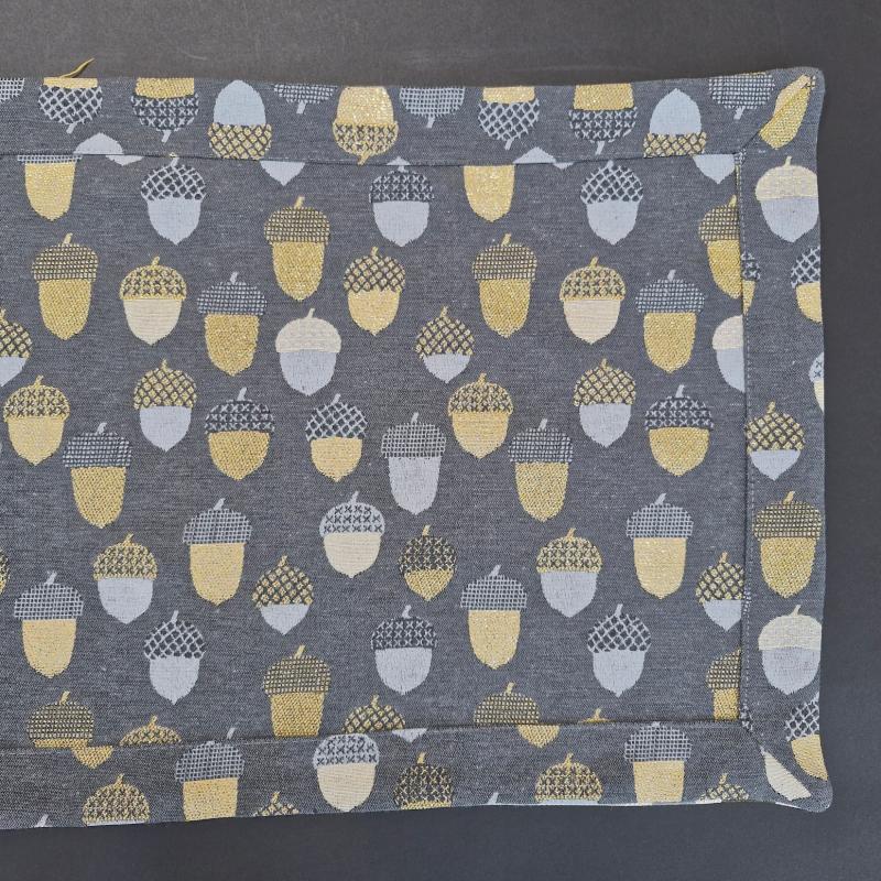 Vánoční běhoun Žaludy šedé 40x90cm