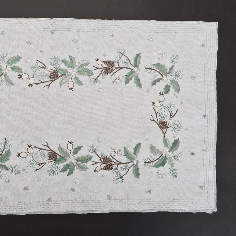 Vánoční běhoun Zelená cesmína 40x85cm